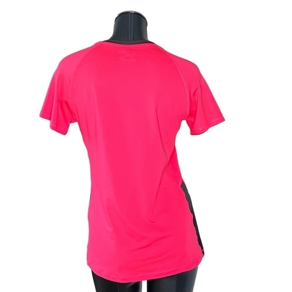 UNDER ARMOUR Fitted HeatGear Coral Pink Short Sleeve Shirt Women's Size M - Picture 3 of 11